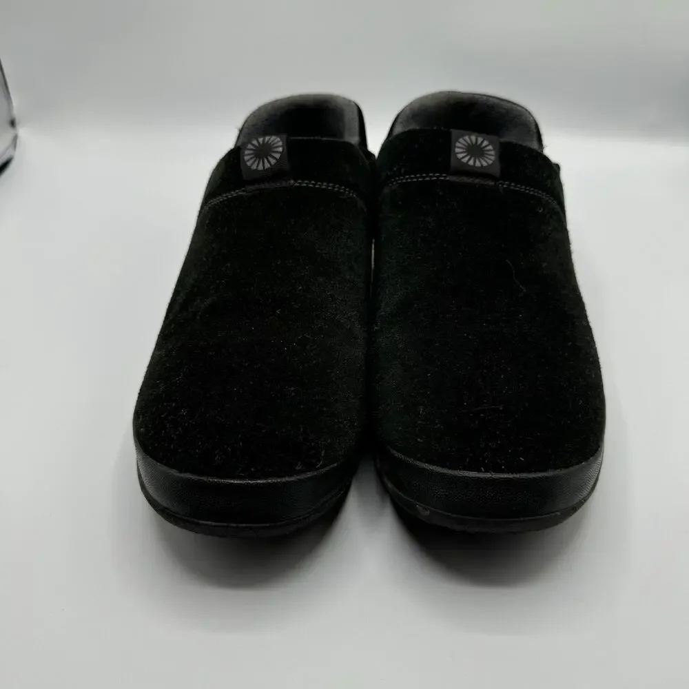 UGG Slippers Mens 12 Hanz Moccasins Slip On 1017266 Black Suede Comfort Polartec